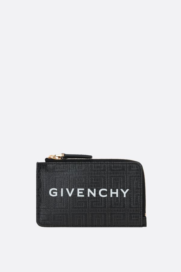 GIVENCHY G Cut smooth leather and coated canvas zipped card case - Black -  BB60KPB1GT001 