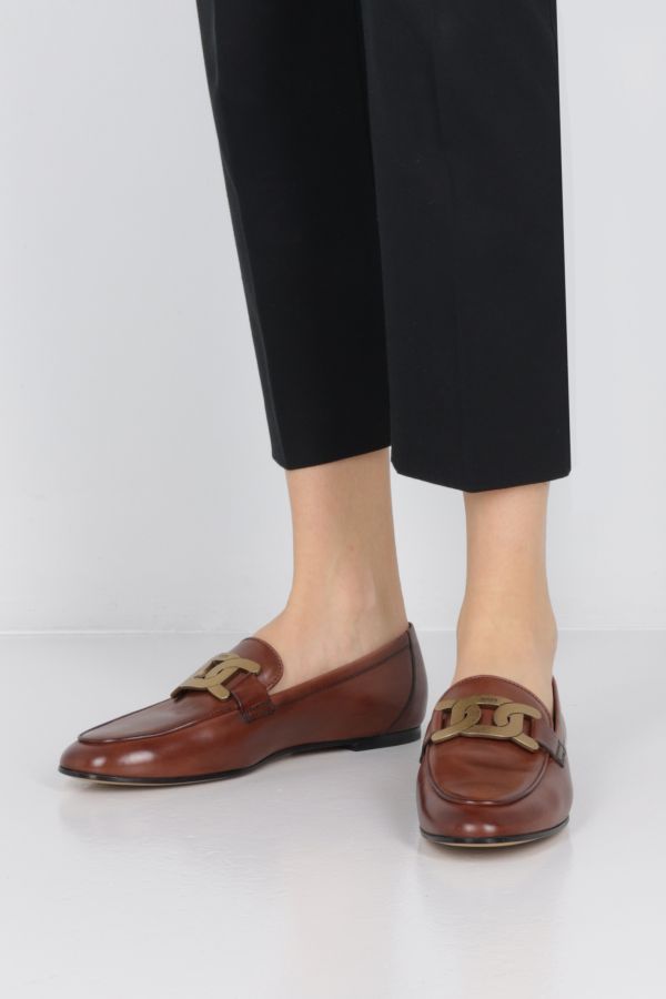 Kate brushed leather loafers
