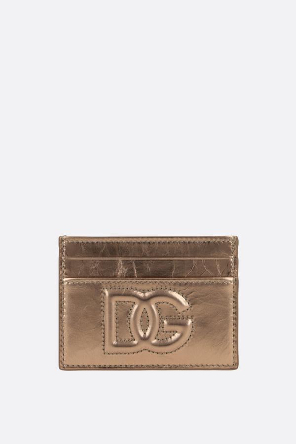 Leather Card Holder in Gold - Dolce Gabbana