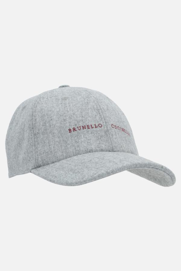BRUNELLO CUCINELLI logo embroidered wool baseball cap - White -  M038P9992CYN36
