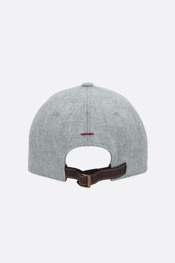 BRUNELLO CUCINELLI logo embroidered wool baseball cap - White -  M038P9992CYN36 | Baseball Caps