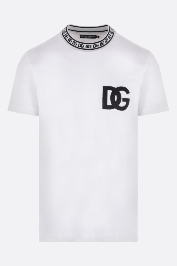 DOLCE & GABBANA logo embroidered cotton t-shirt - White - G8PJ4ZHU7MAW0800  