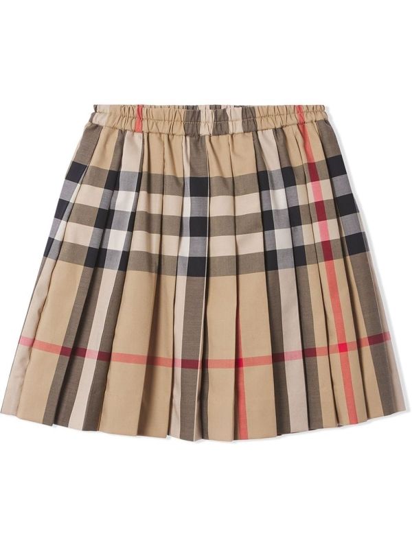 BURBERRY CHILDREN Vintage check stretch cotton pleated skirt - Multicolor -  8039522126551A7028 