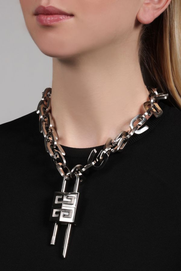 GIVENCHY G Link brass necklace - Silver - BF00AUF003040- 