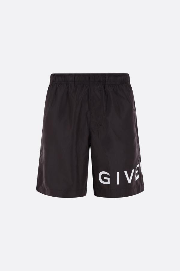 GIVENCHY logo printed nylon swim shorts - Black - BMA00N1453004 |  