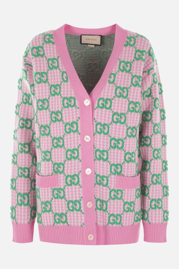 GUCCI GG houndstooth wool oversized cardigan - Multicolor - 727110XKCM85598  
