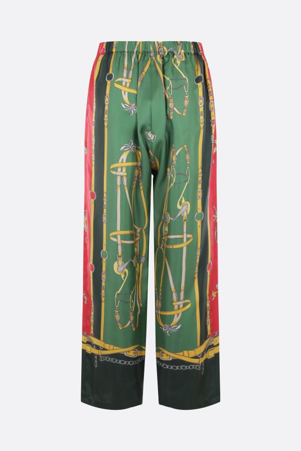 GUCCI silk straight-leg pants with Double G and Harness print - Multicolor  - 732277ZALMH3010 