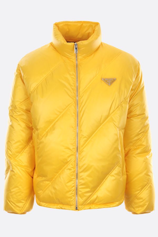 PRADA logo-detailed shiny nylon down jacket - Yellow - SGB915S2121IE0F0010  