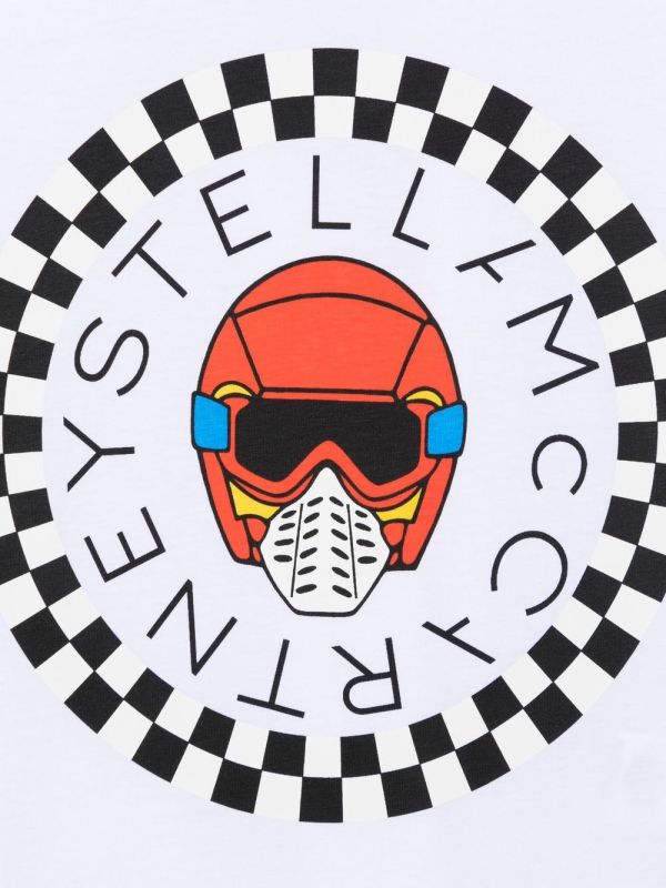 Maglietta in Cotone con Stampa Logo e Casco Stella McCartney Uomo Abbigliamento Top e t-shirt T-shirt 
