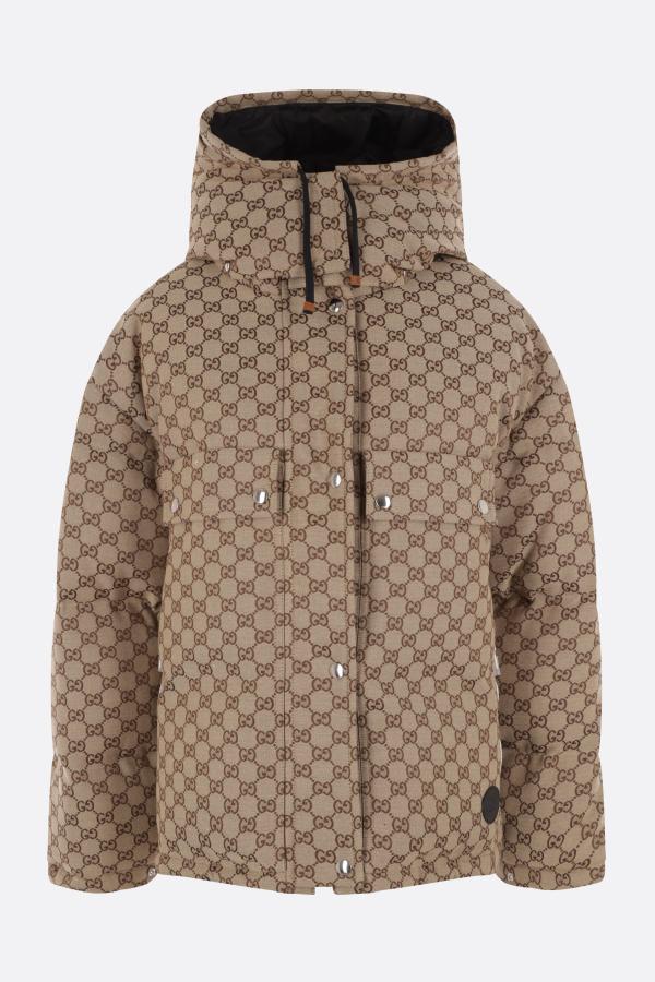 Beige GG-jacquard cotton-blend jacket