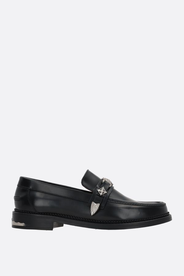 TOGA VIRILIS buckle-detailed smooth leather loafers - Black