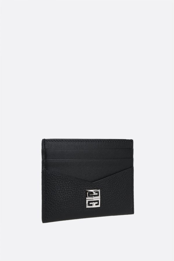 GIVENCHY 4G logo-detailed smooth and grainy leather card case - Black -  BK6099K18A001- 