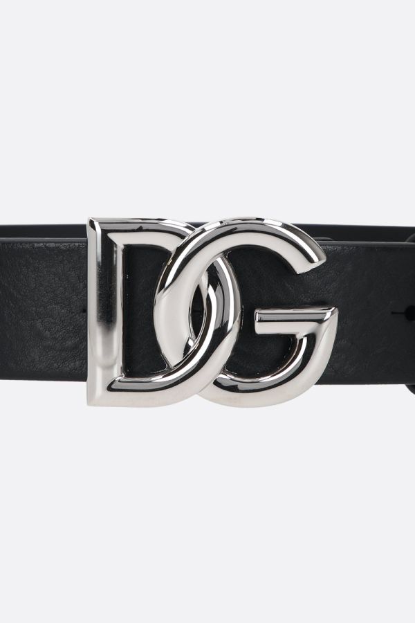 Dolce & Gabbana Green/black Calf Leather Reversible Camouflage Logo-buckle  Belt for Men