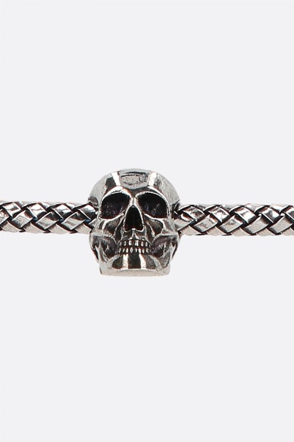 Alexander McQueen Men's Magnetic Skull Leather Bracelet | Neiman Marcus
